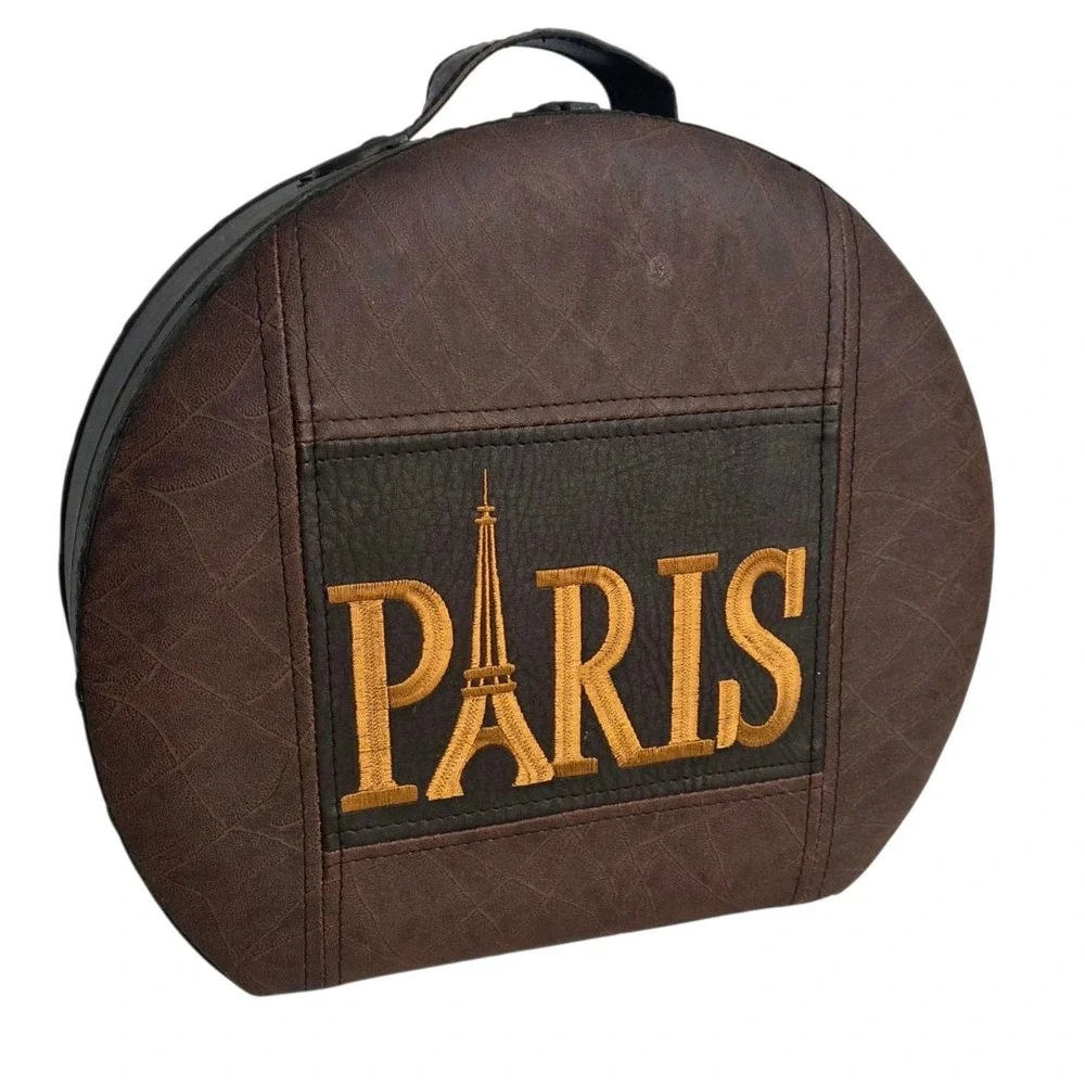 Vintage Style Storage Box Luggage Hat Box Travel Decorative Retro Case PARIS